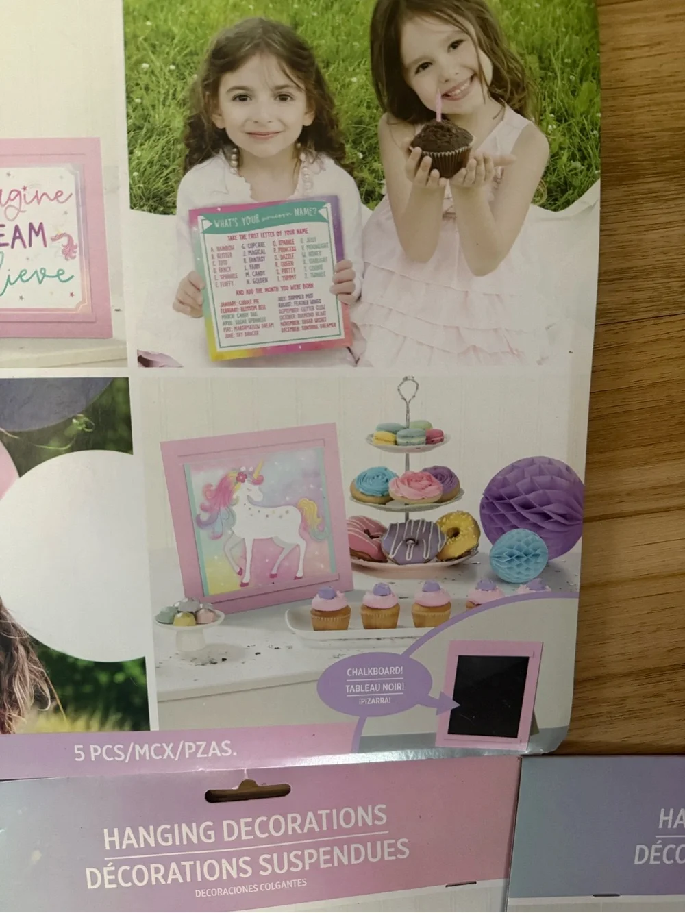 Pink Unicorn Hanging Party Decorations - Set